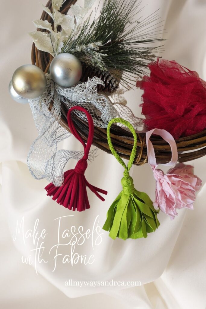red-green-pink-diy fabric tassels 