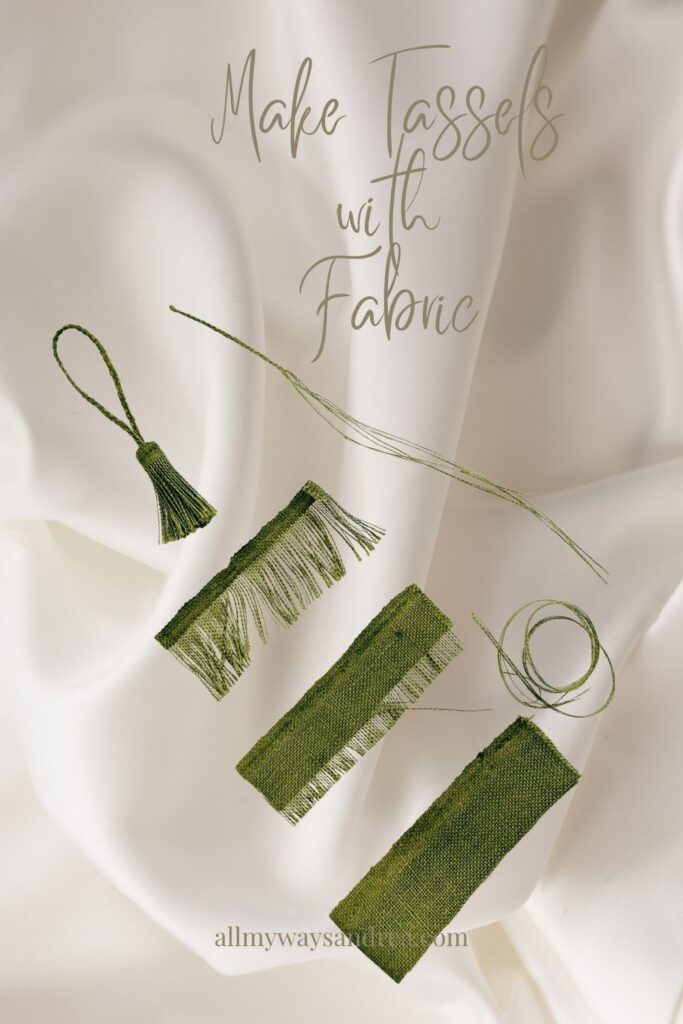 moss green diy fabric tassel