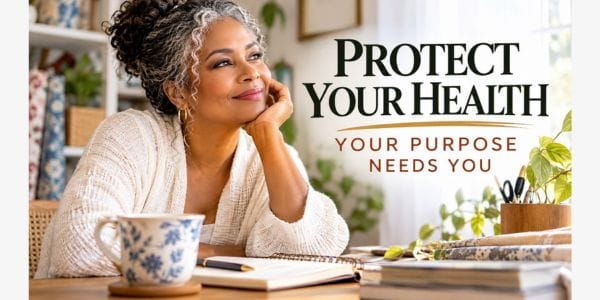 self-care and purpose woman smiling at desk
